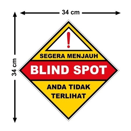 

STIKER BLIND SPOT/JAGA JARAK MOBIL BOK/TRUK BARANG 34x34 sign rambu k3