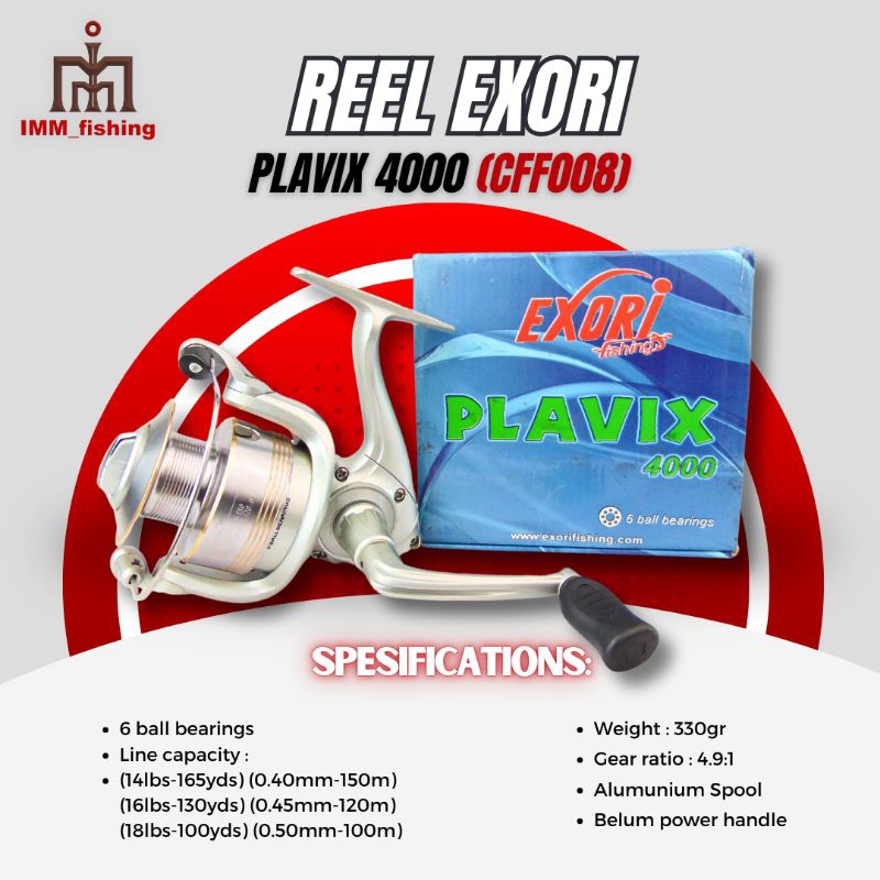 REEL EXORI PLAVIX | Alat Gulungan Pancing | Spinning