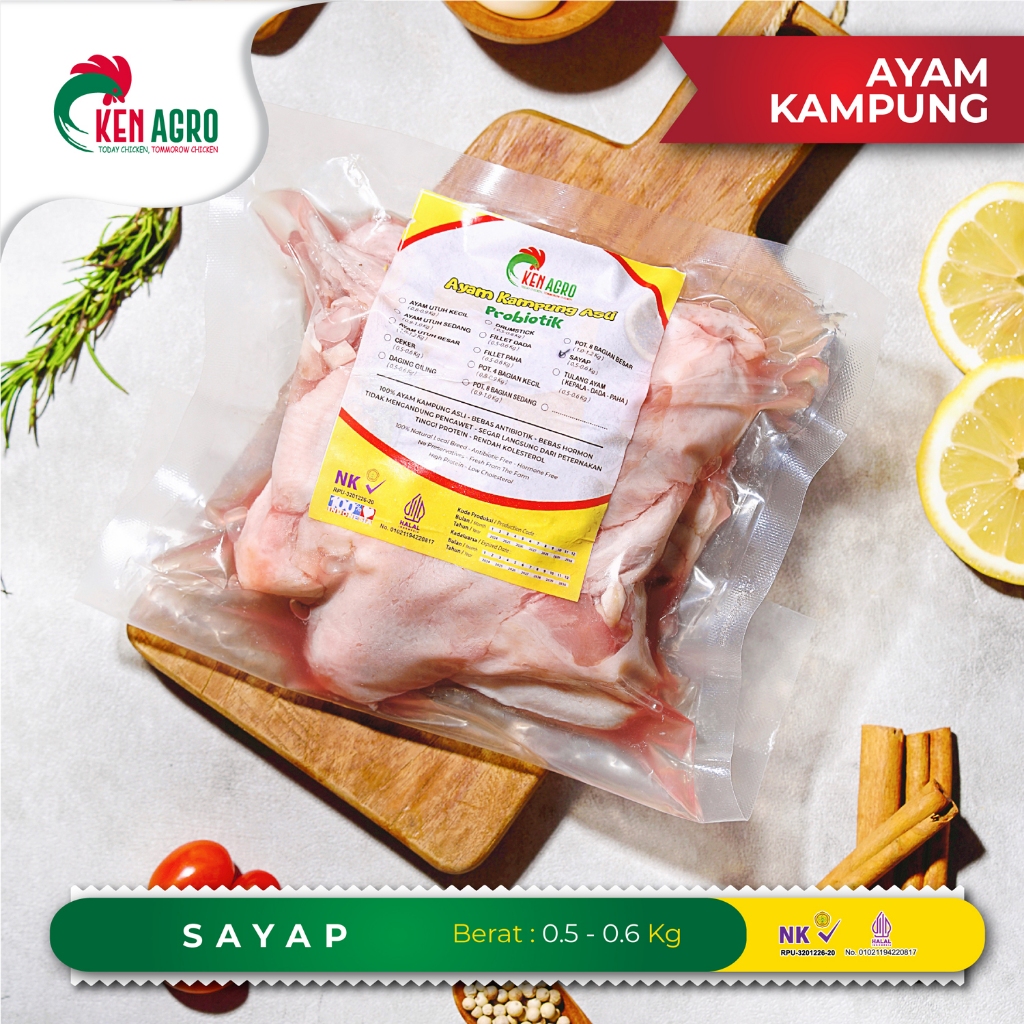 

Ken Agro Ayam Kampung Probiotik Sayap 0.5-0.6 kg Frozen