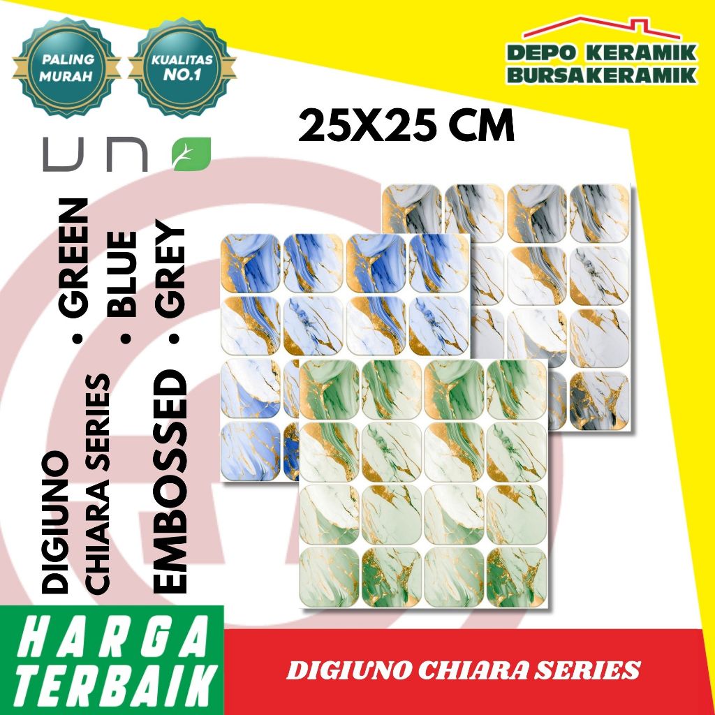 Keramik Kasar 25x25 CHIARA SERIES -UNO- Rustic&Emboss