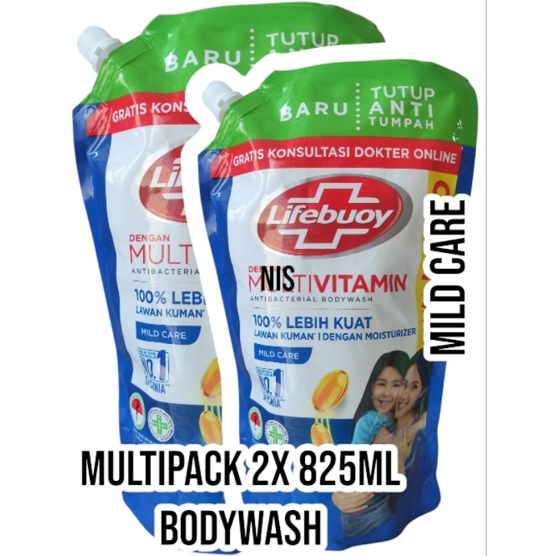 Lifebuoy Body Wash Multipack x2 Mild Care 825mL