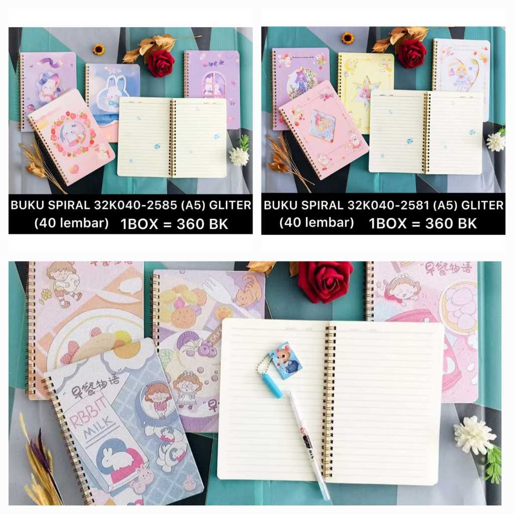 

Buku Tulis Book Diary Spiral A5 Fancy Gliter 32K 040-2585 2581 2510
