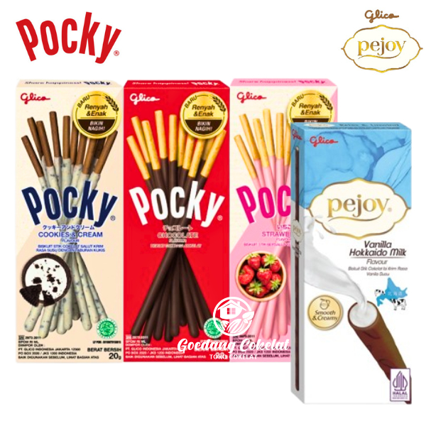 

Glico POCKY Coklat Stick Mini Half 22gr GLICO PEJOY MINI Wafer Stick Chocolate Strawberry Cookies Cream 21g