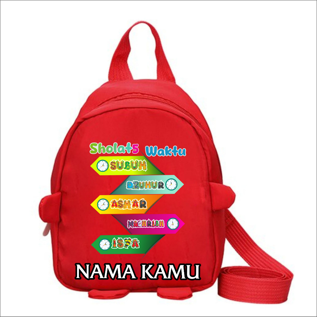 Tas Ransel Anak Muslim Sekolah Sholat 5 Waktu Laki Laki Perempuan Paud TK