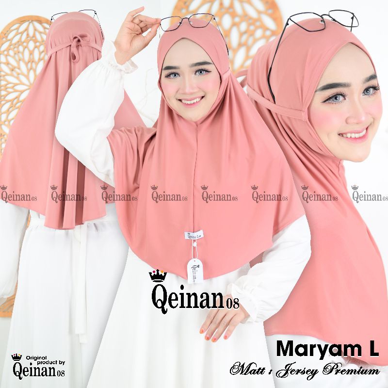 Hijab Instan Bergo Syiria Non Pet Daily Maryam Tali Size M,L Antem Jilbab Instan Langsungan Jersey P