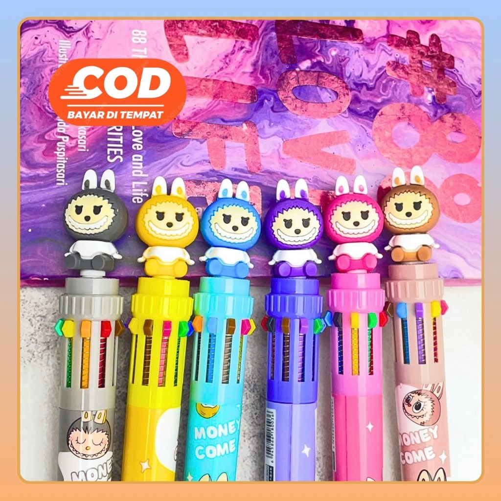 

PULPEN CETEK 10 WARNA LABUBU PC-1544 POPMART THE MONSTER TASTY MACARONS LISA BLACKPINK MECHANICAL MEKANIKAL PEN PENA BOLPEN BOLPOIN LUCU ANAK ALAT TULIS KANTOR SEKOLAH MURAH TERMURAH COD