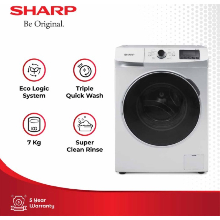 MESIN CUCI FRONT LOADING SHARP FL 1083 W - (8,5KG) SILVER