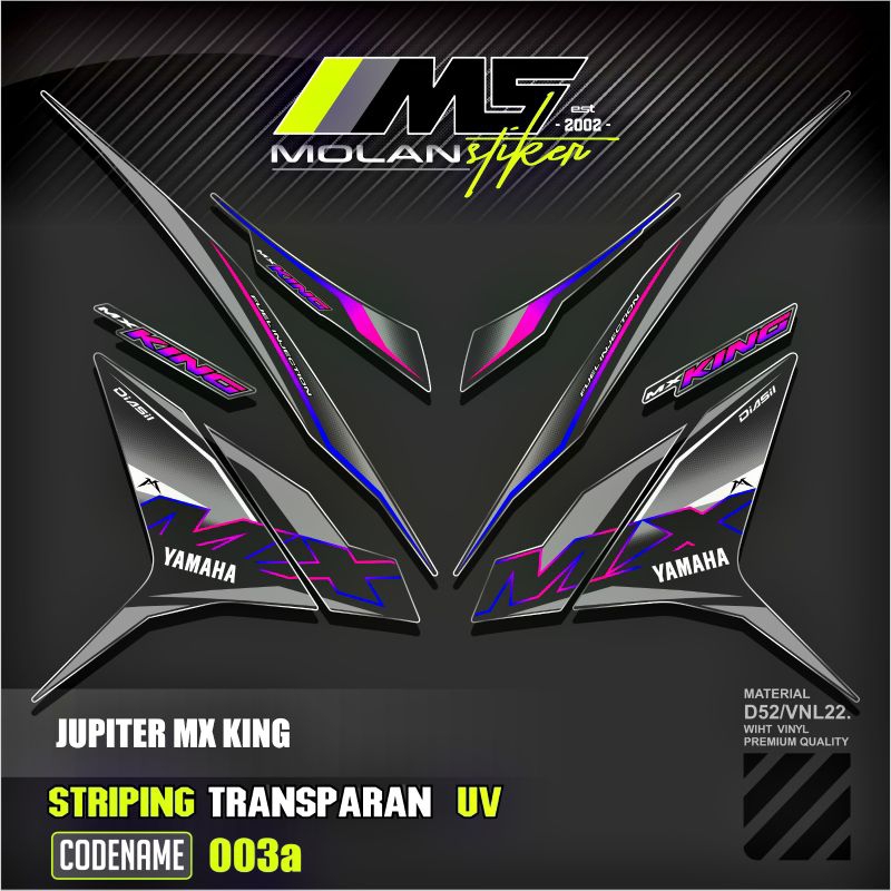 Decal Sticker Striping Variasi Transparan Uv Mx King 150 Yamaha Jupiter Mx King 150 Y15ZR Y16ZR SNIP
