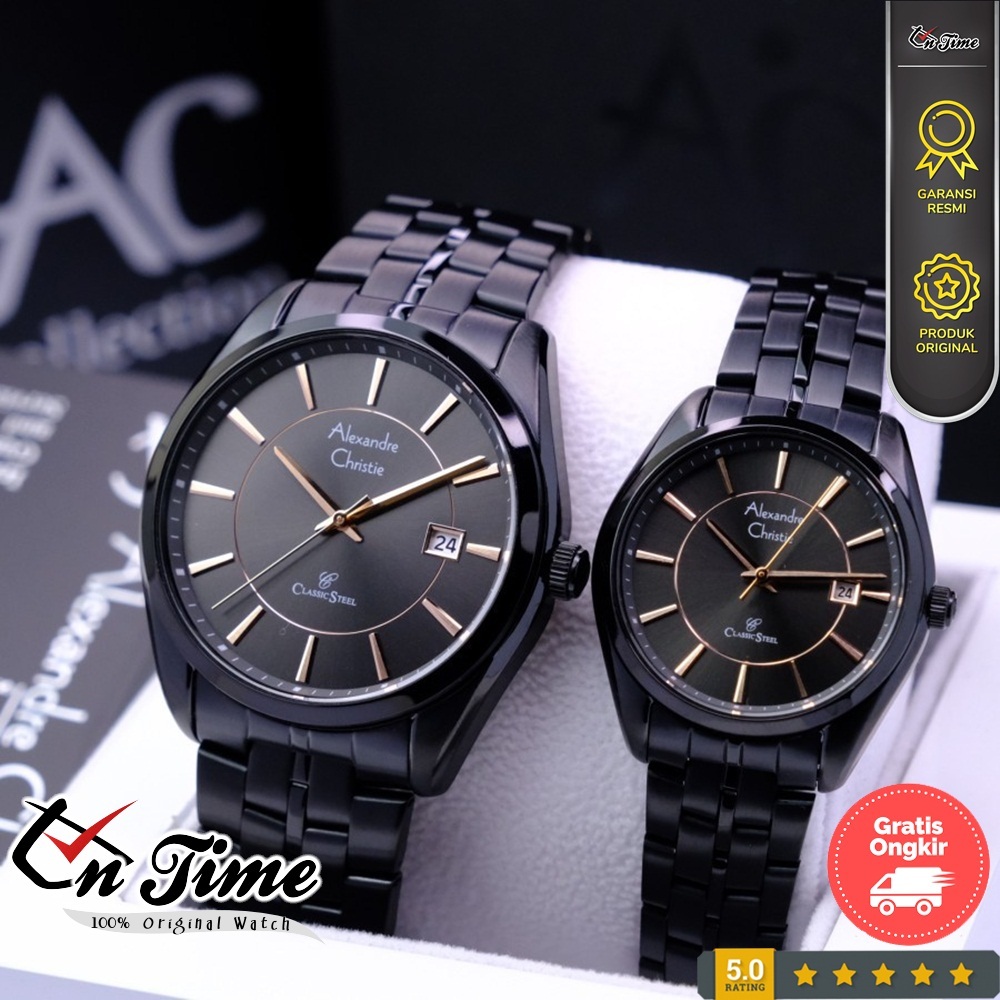 Jam Tangan Alexandre Christie 8578 Couple / Satuan Original