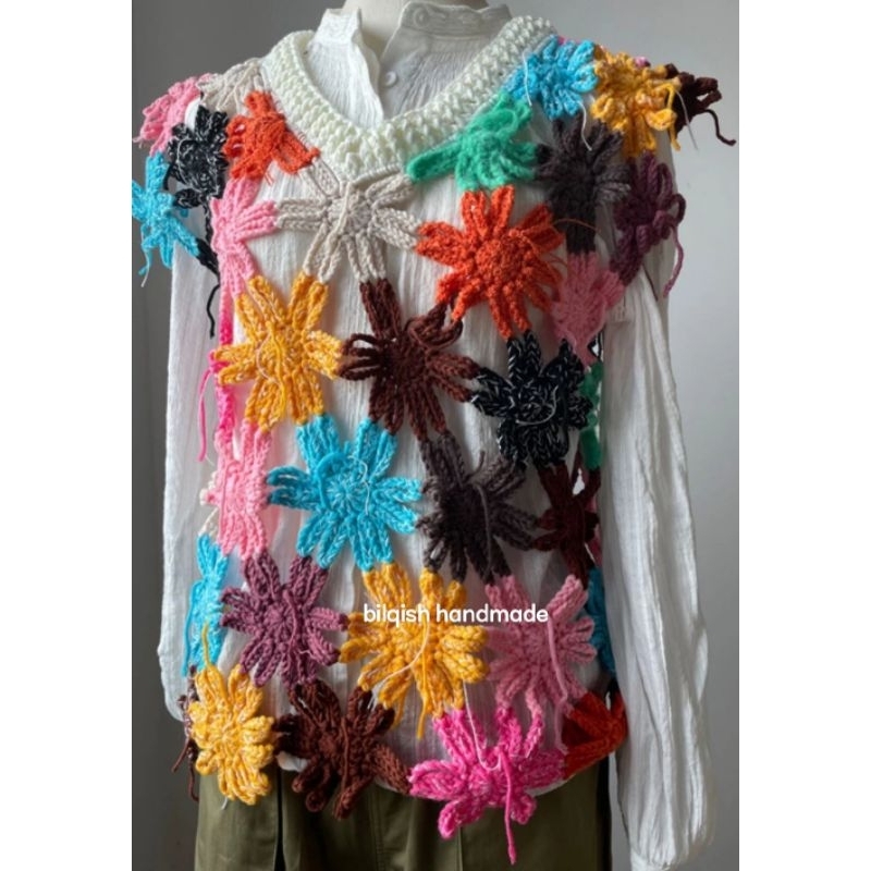 outer vest top crochet bilqish handmade full handmade