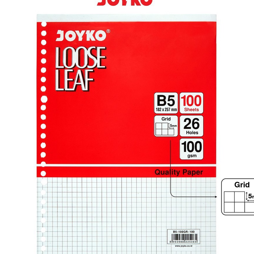 

Wah Kes Binder Kotak Loose Leaf Grid Isi File B5 Isi 1 Lembar Joyko