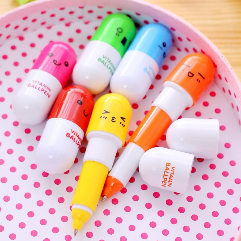 

(2pc) Pulpen Bolpoin Bentuk Kapsul Lucu