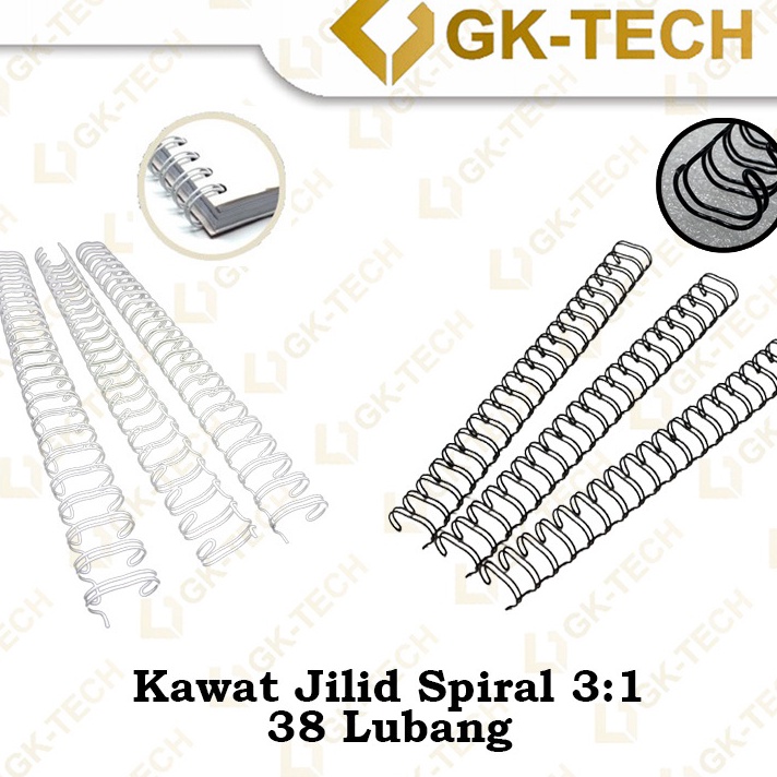 

Wah Ring Kawat Spiral Kawat Jilid Spiral 31 38 Lubang Warna HitamPutih