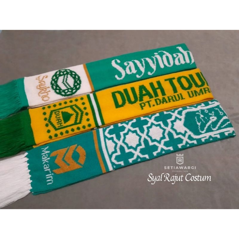 SYAL RAJUT COSTUM 130cm / SYAL RAJUT / SYAL UMROH / SYAL BOLA