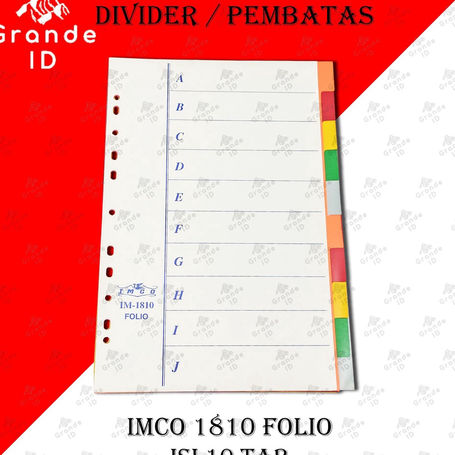 

FLAS SALE DIVIDER IMCO 181 FOLIO ISI 1 PEMBATAS BINDER IMCO IM 181 F4