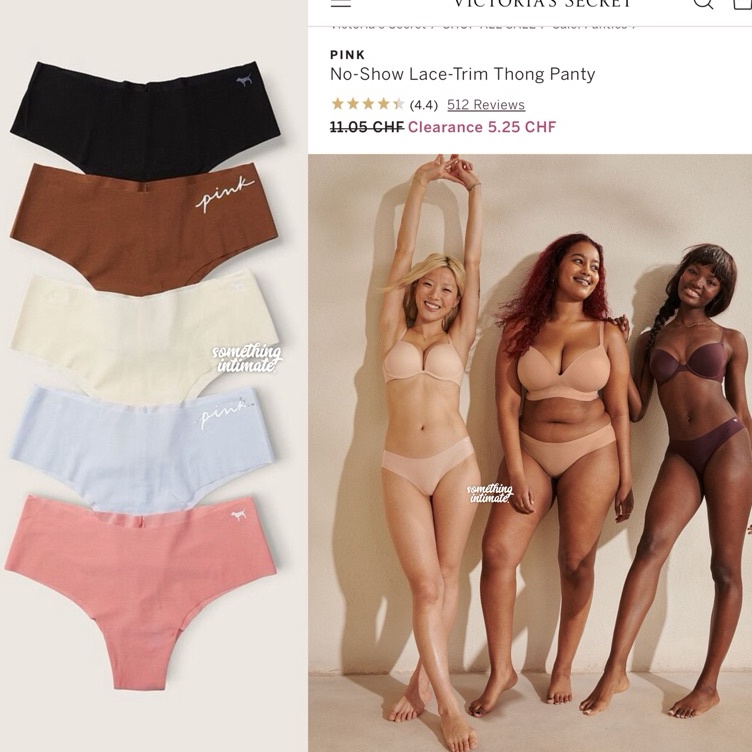 KODE V44G PANTY Victoria Secrets VS PINK No Show Thong Panty Seamless Cheeky Gstring Semi Thong Seam