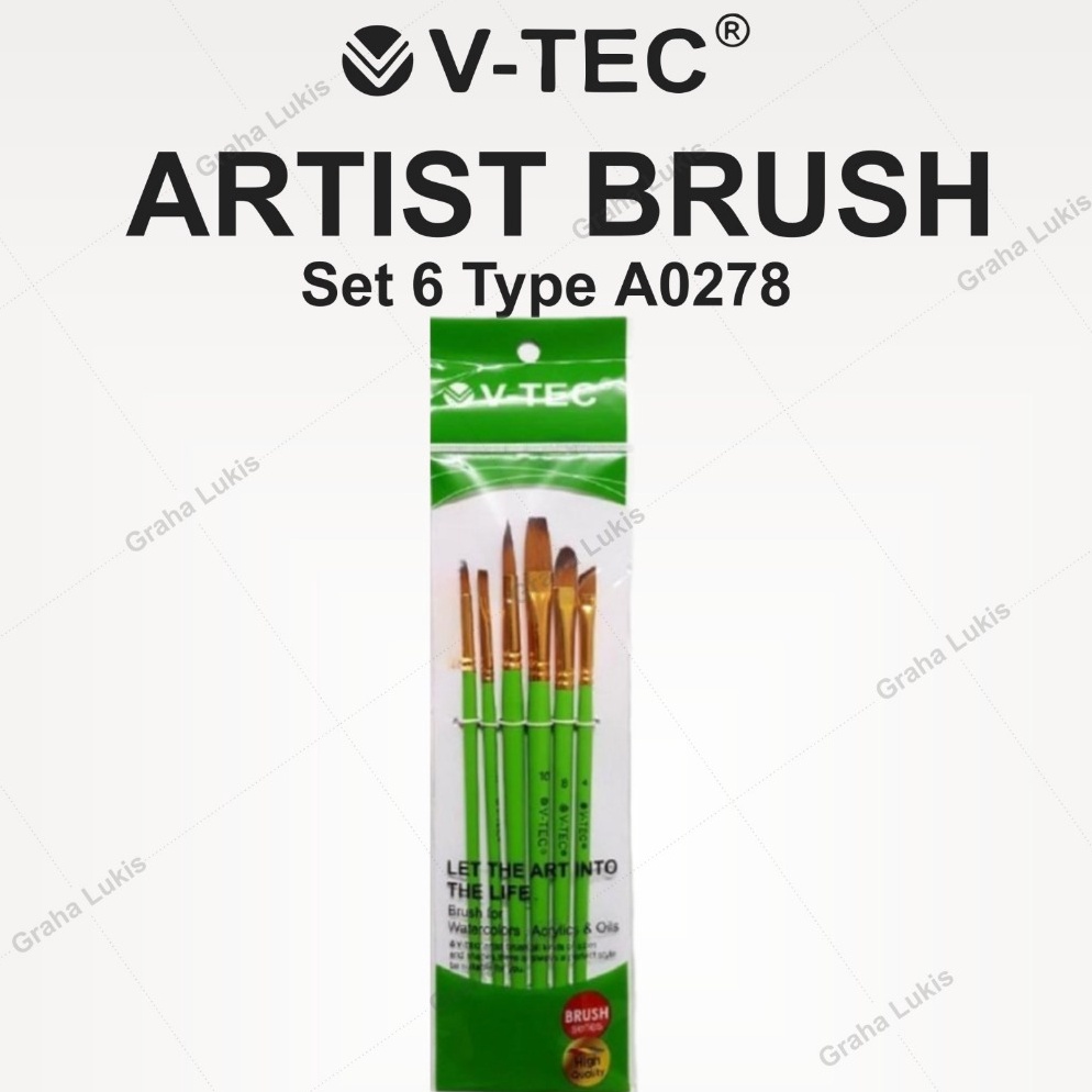 

KODE J26U VTec Brush A278 Set 6 Kuas Lukis Set 6