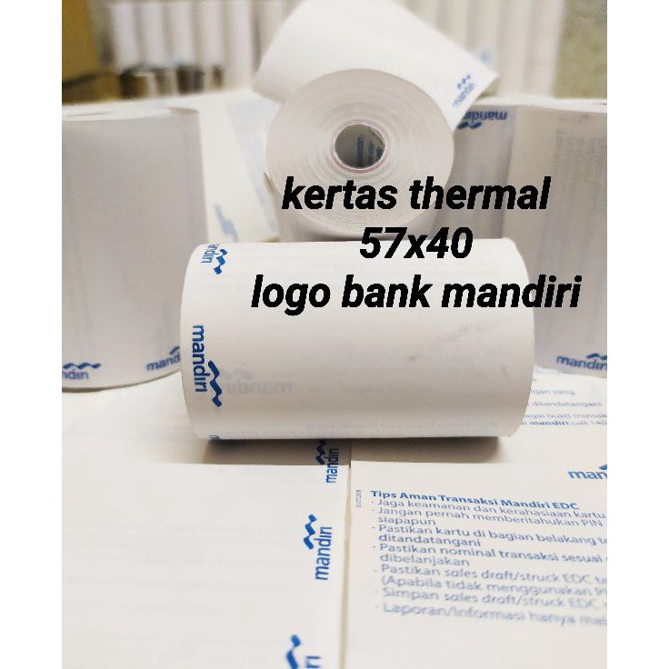 

PROMO TERGILA Kertas Struk Thermal Paper Rol 58x4 57x4 logo bank mandiri coreles Termal EDC Thermal Printer Mini