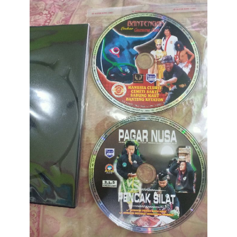 KASET VCD BANTENGAN GUNUNG JATI & PENCAK SILAT PAGAR NUSA TANPA COFER BONUS BOX