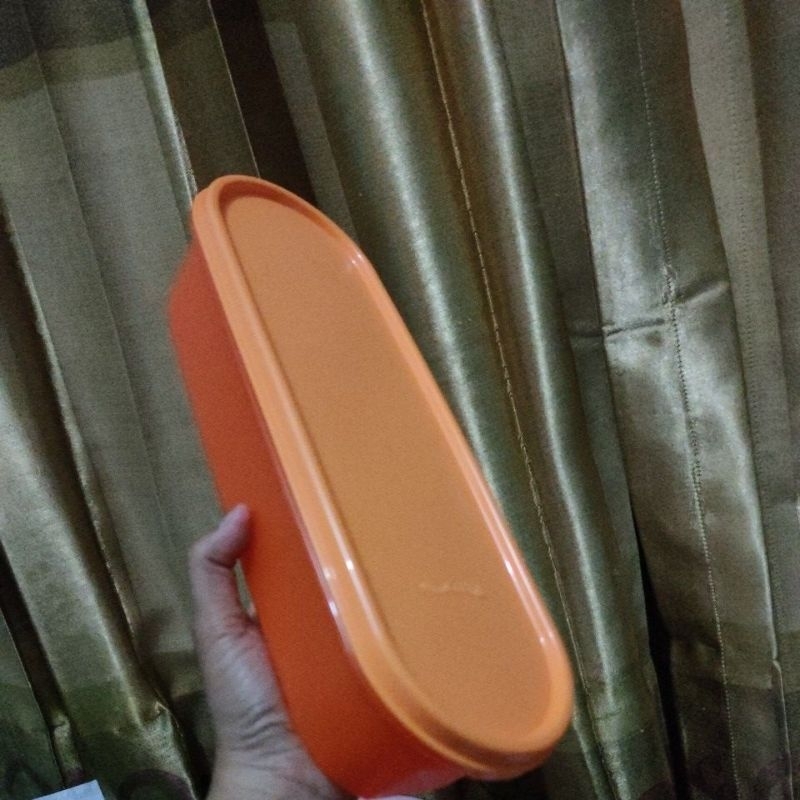 Super Oval/wadah orange/wadah Tupperware/tempat makan Tupperware