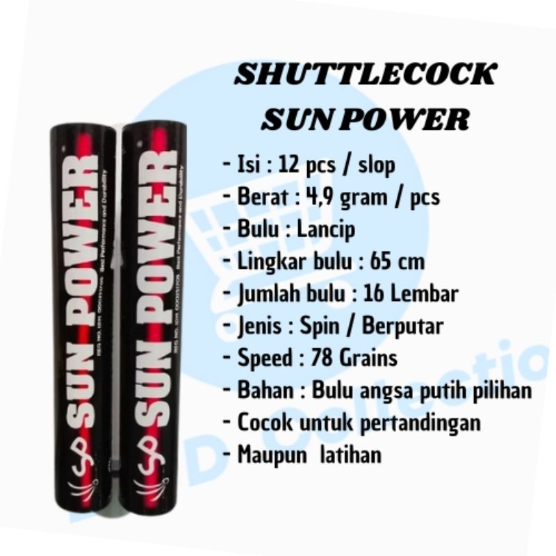 SHUTTLECOCK SUN POWER | SHUTTLECOCK BAGUS | SHUTTLECOCK BUATAN INDONESIA | SHUTTLECOCK HARGA TERJANG