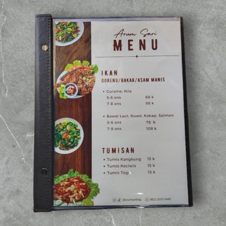 

KODE I55Q BUKU MENU CAFERESTORANHOTEL SATU MUKA A4