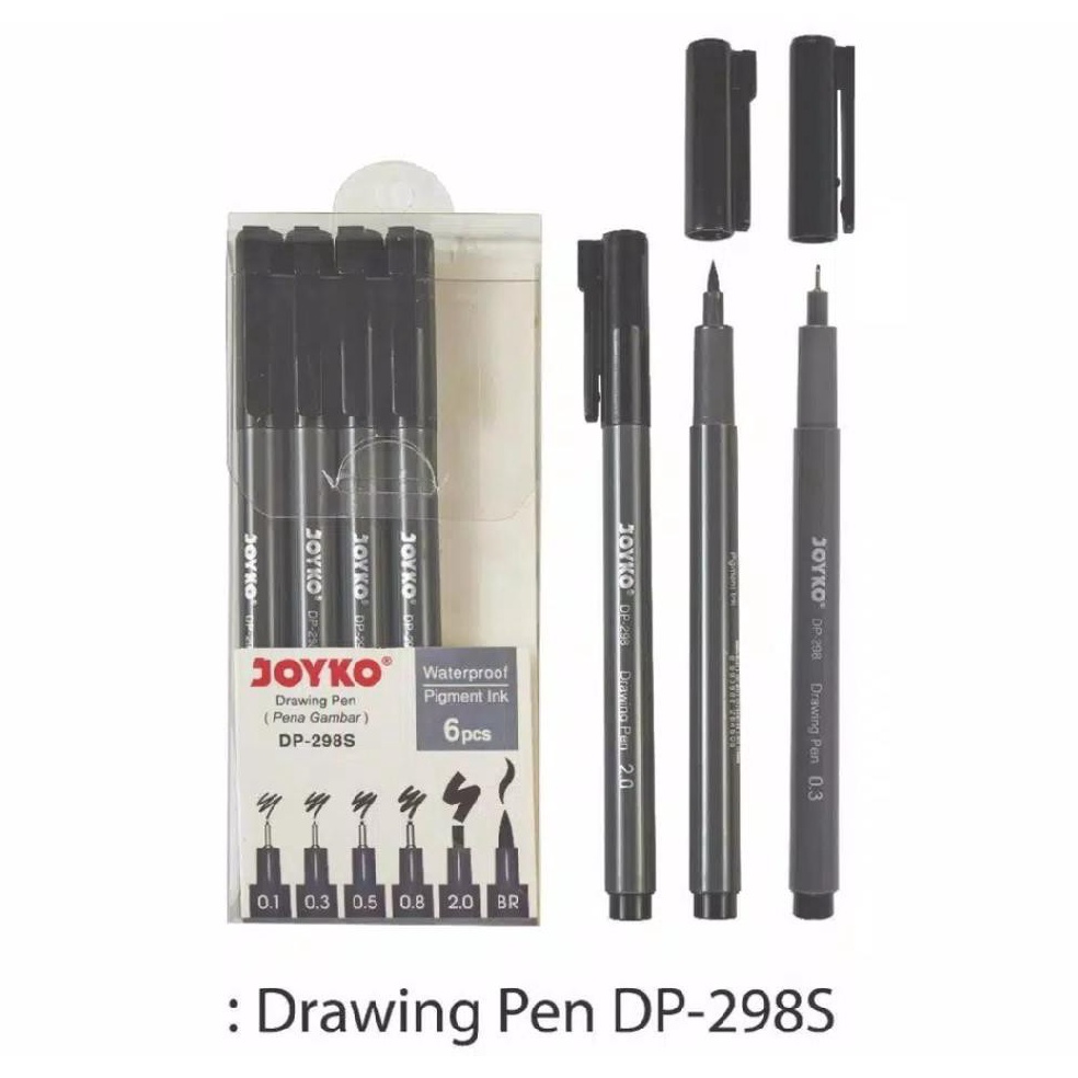 

Super Stok Drawing Pen Set Joyko DP298S isi 6 pcs