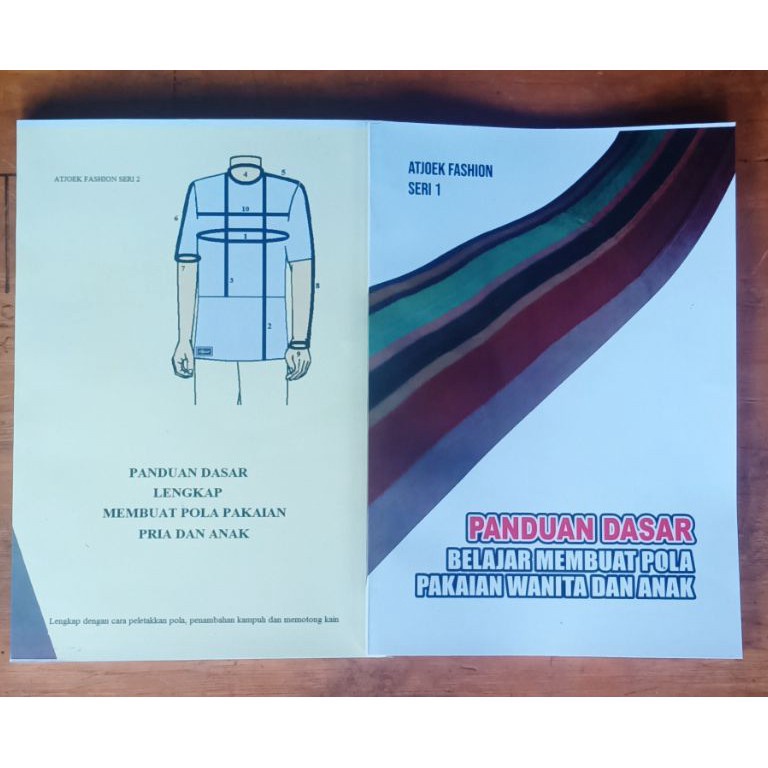 KODE G22N Buku paket panduan membuat pola pakaian Atjoek Fashion seri 1 dan 2 BW