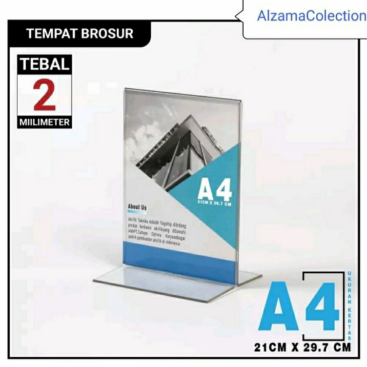 

KODE A57I Akrilik Display A4 Tempat Brosur Tipe T