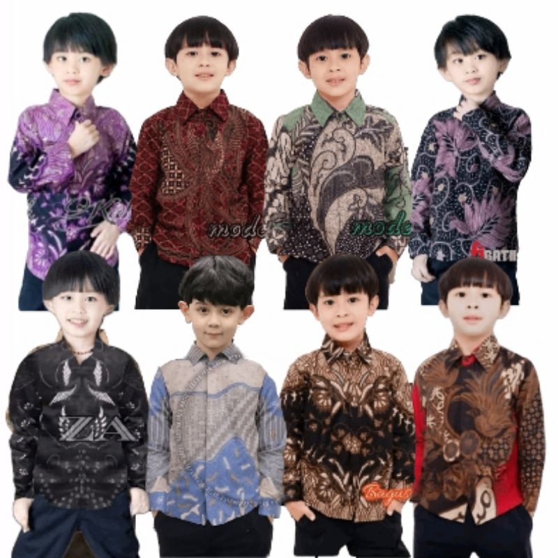 Batik Anak Laki Laki Lengan Panjang Premium Kemeja Anak Cowok Laki Laki Warna Hitam Merah Maroon Bir