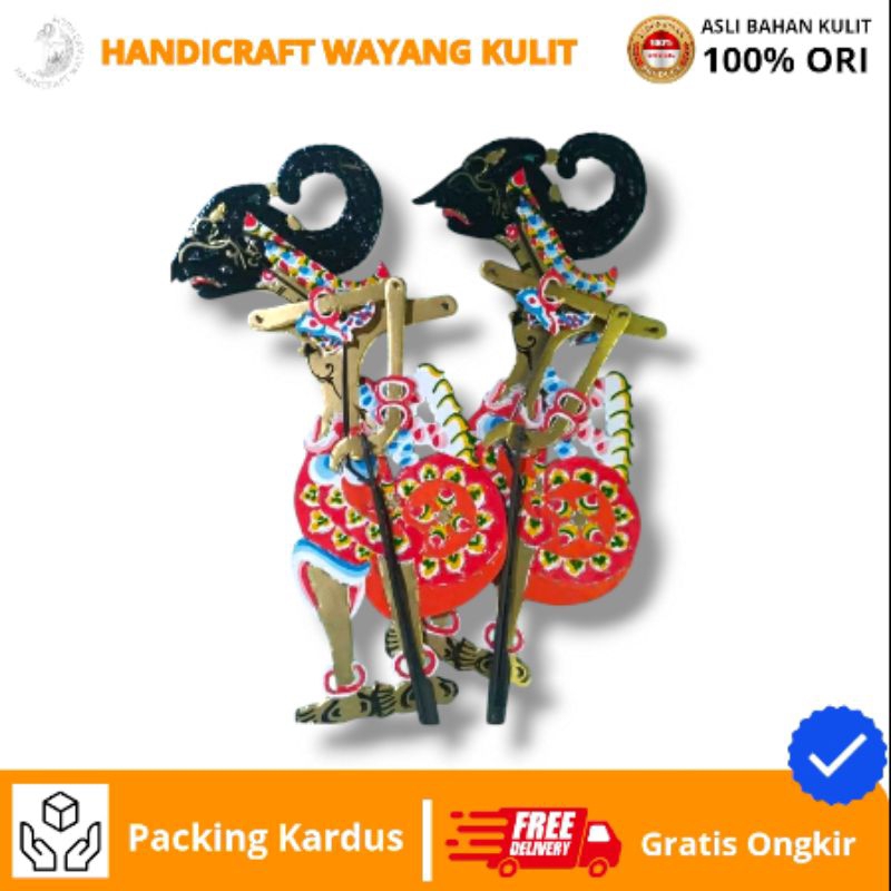 HANDICRAFT WAYANG KULIT | sepasang wayang Kulit Nakula Sadewa isi 2