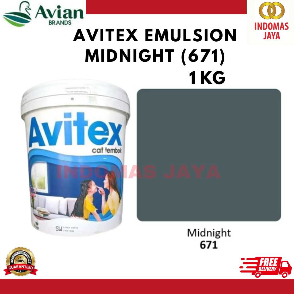 Cat Tembok AVITEX 1KG / CAT AVITEX KILOAN 1 KG MIDNIGHT 671 / AVITEX 1KG MIDNIGHT 671