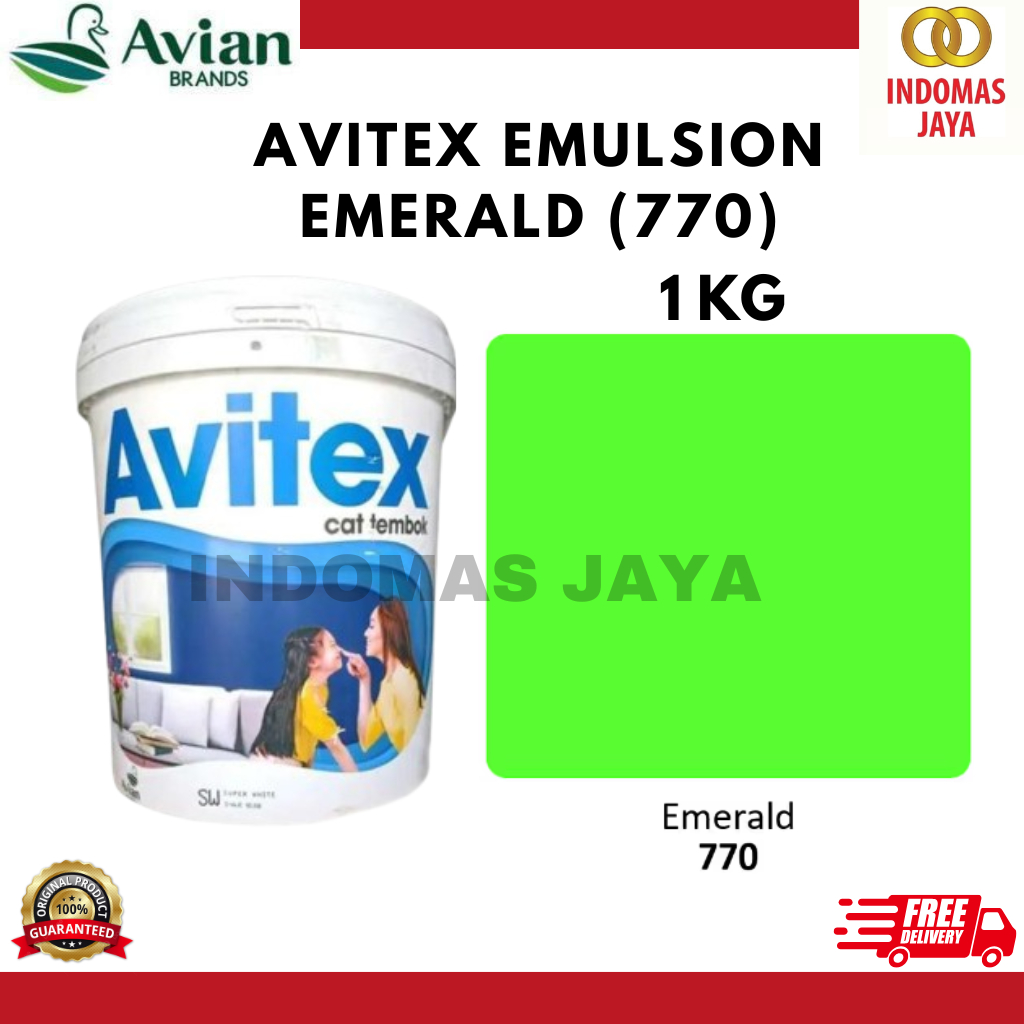 Cat Tembok AVITEX 1KG / CAT AVITEX KILOAN 1 KG EMERALD 770 / AVITEX 1KG EMERALD 770