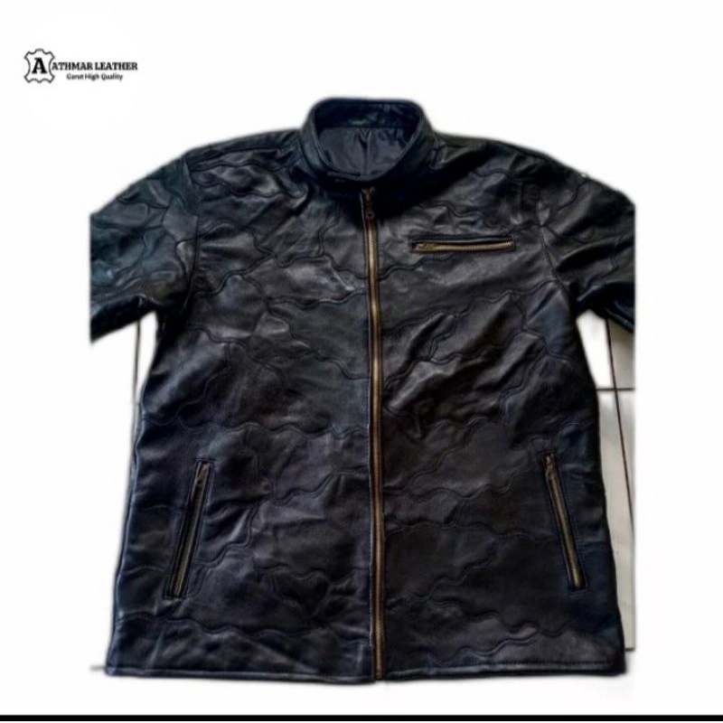 JAKET KULIT DOMBA SAMBUNGAN BATIK LEATHER