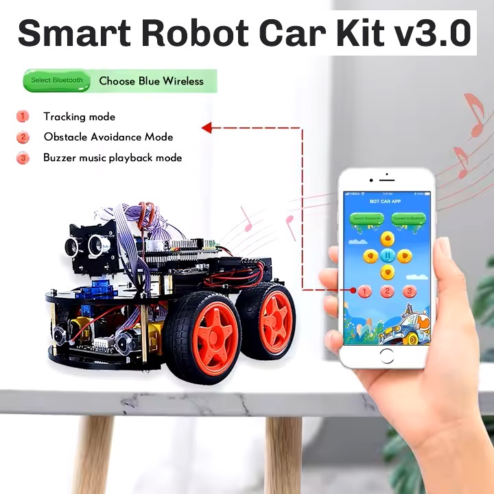 Kit Arduino Mobil Robot Arduino Keyestudio 4WD Smart Car 4WD For Arduino Robot Programming Ardublock