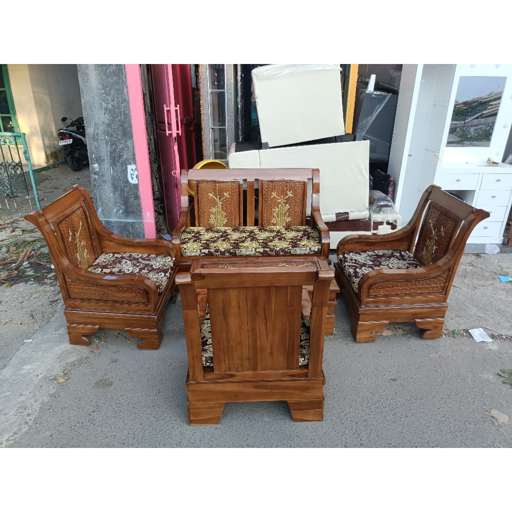 kursi tamu minimalis / kursi tamu kayu / meja tamu / kursi semur jati jepara