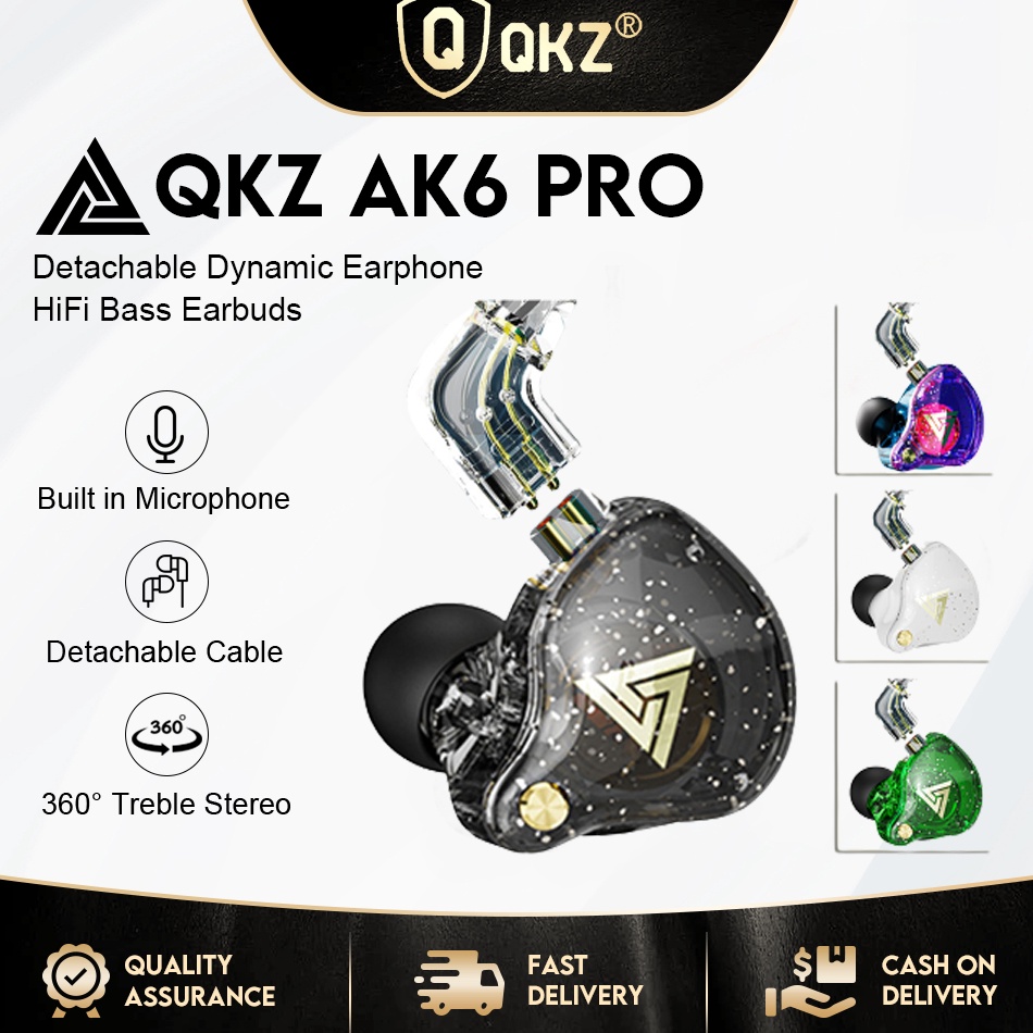 TOPSALE QKZ AK6 QKZ AK6 Pro QKZ AK6 Max with Mic InEar Earphone HiFi Fever Bass Earphone Sport Gamin