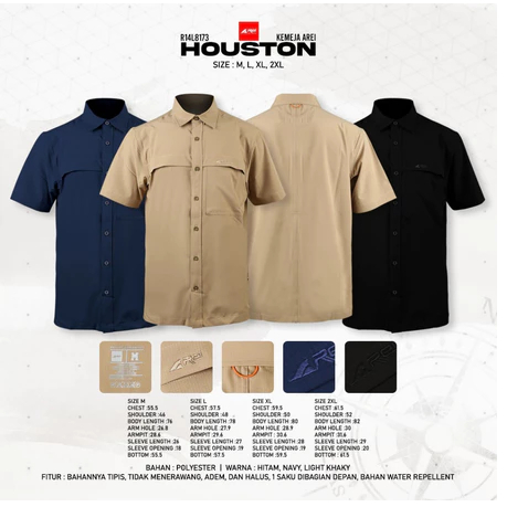 Kemeja Pendek Pria Houston Arei Outdoorgear