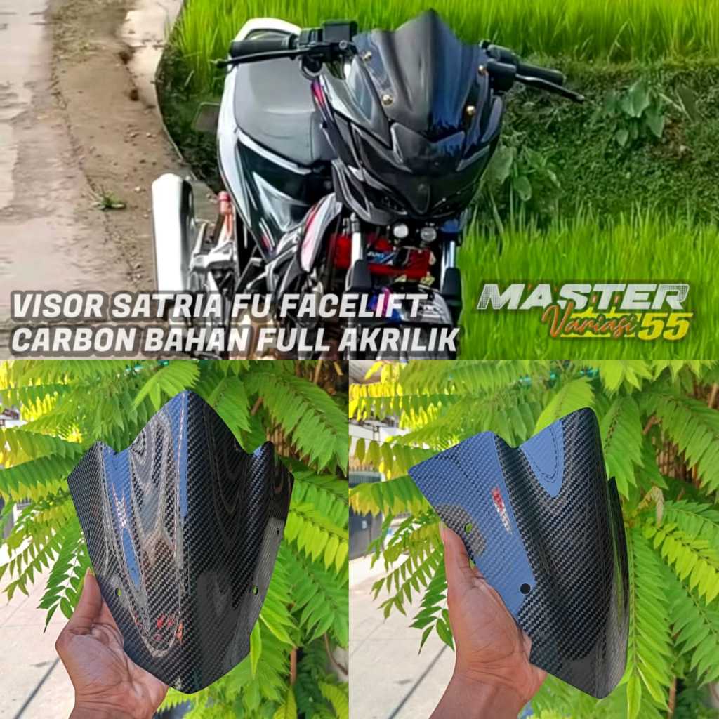 VISOR WINDSHIELD SATRIA FU FACELIFT CARBON BAHAN FULL AKRILIK PNP SATRIA FU FACELIFT SATRIA FU 150 F