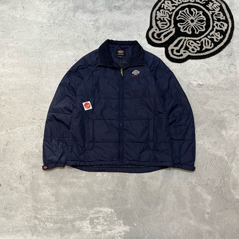 jaket puffer dickies blue navy