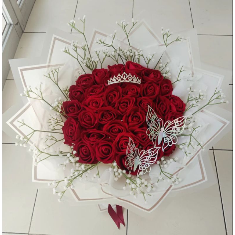 Buket bunga artificial,, Bunga mawar artificial, buket bunga cantik