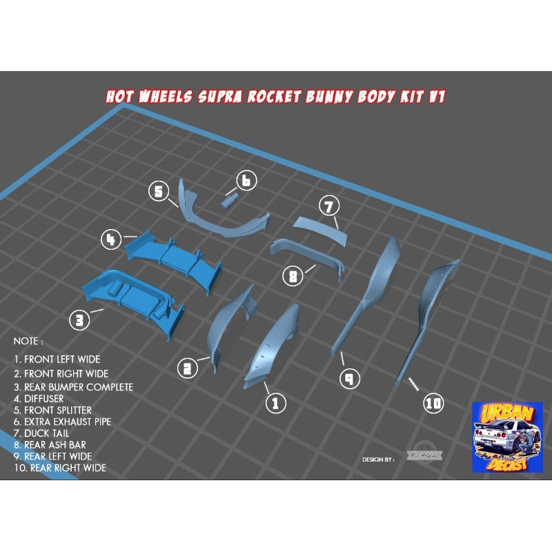 Hot wheels Toyota Supra Body kit rocket bunny V1