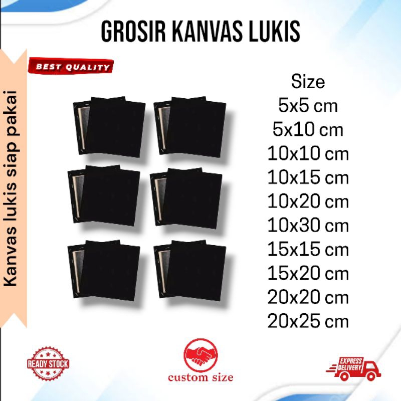 

kanvas lukis canvas hitam 20x20cm mini size 5x5cm 5x10cm