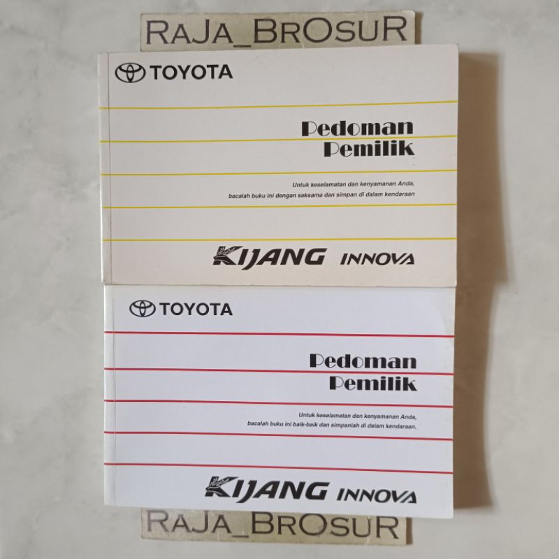 Buku pedoman pemilik/Manual Book/Owners Manual Toyota Kijang Innova 2004-2011