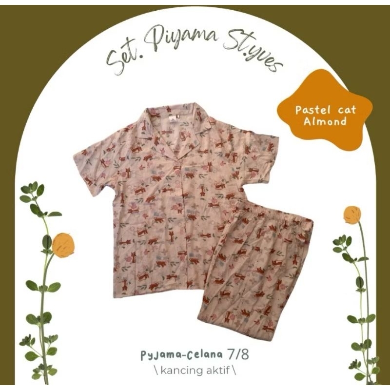 piyama nevada lengan pendek celana pendek