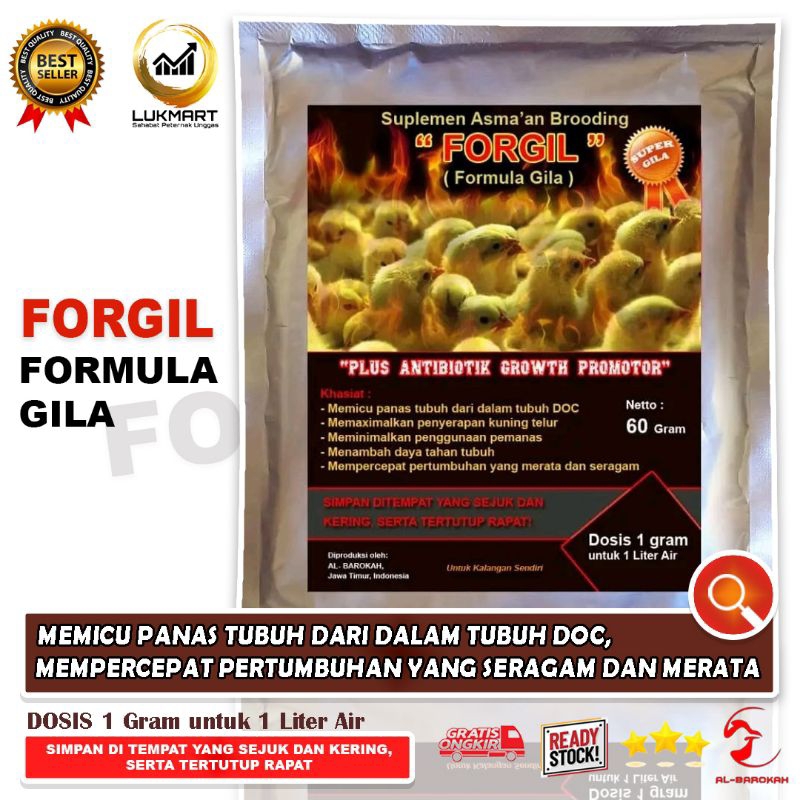 VITAMIN AYAM - VITAMIN ANAK AYAM - FORGIL -  SUPLEMEN BROODING BROILER JOPER LAYER PEJANTAN