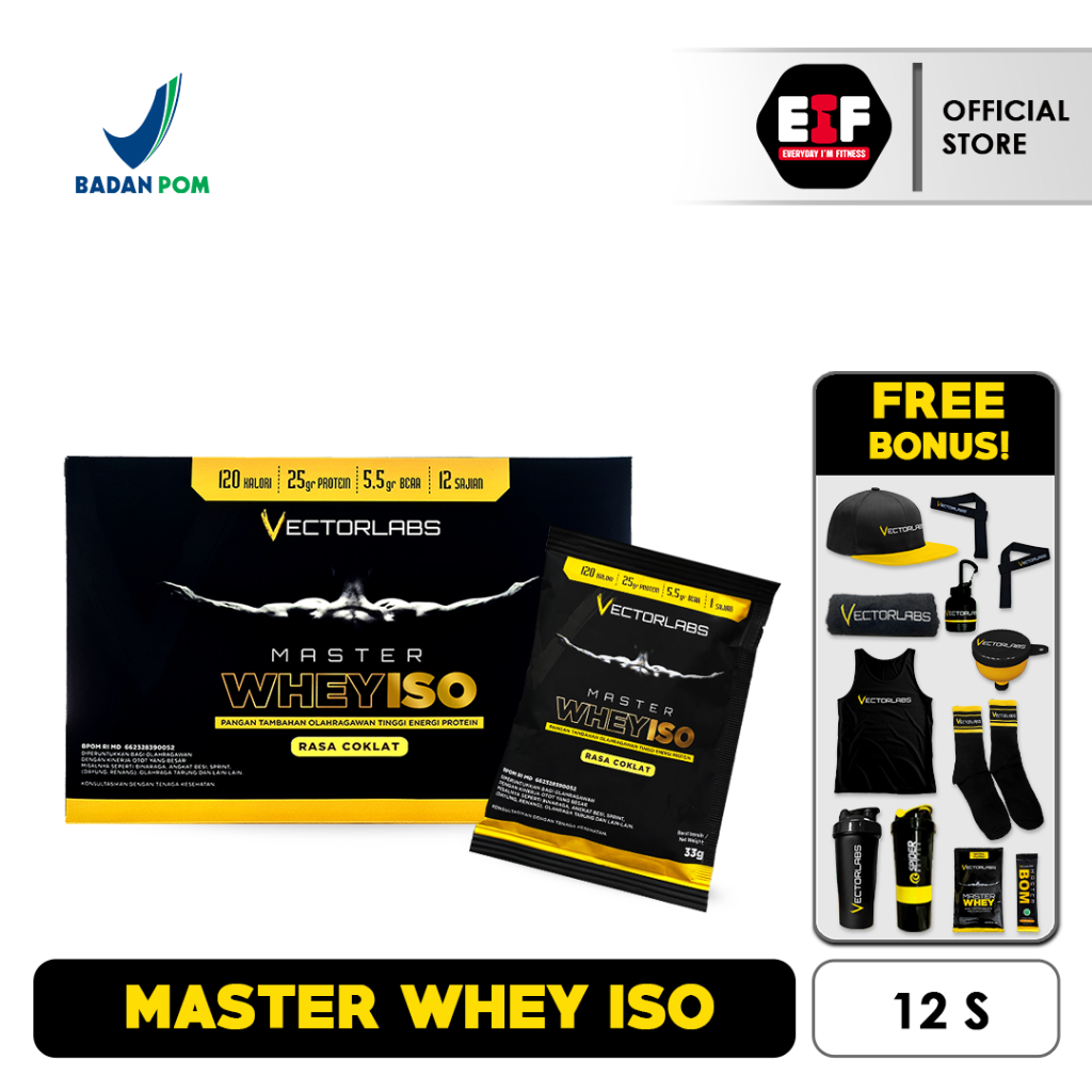VECTORLABS VL MASTER WHEY ISO PROTEIN ISOLATE WHEYISO 12 SACHET S 12S SUSU FITNES FITNESS GYM OLAHRA