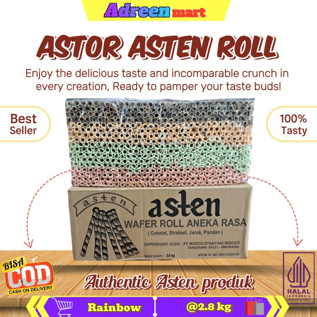 

[ ASTEN ] WAFER ASTOR ROLL 2.8 KG BEST SELLER