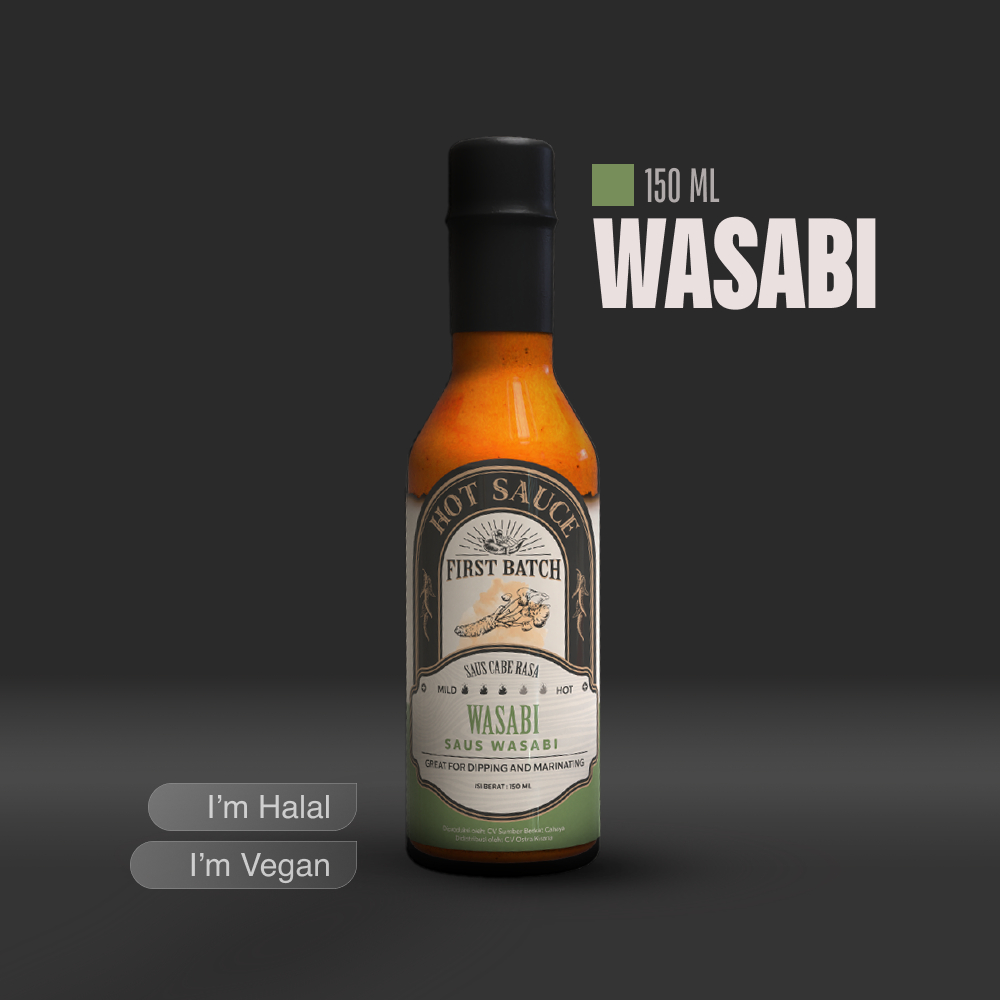 

First Batch Hot Sauce | Saus Pedas Halal Vegan Rasa Wasabi BPOM 150 mL