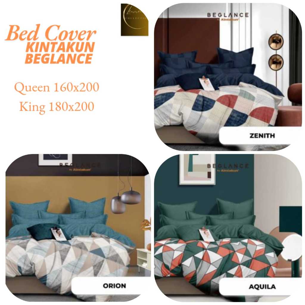 Bedcover Kintakun Beglance Microtex Premium Set Sprei 160x200/180x200 T30 / Beglance Bedcover T30